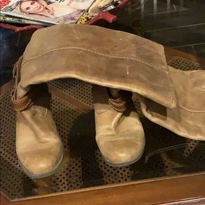 Tan knee high boots